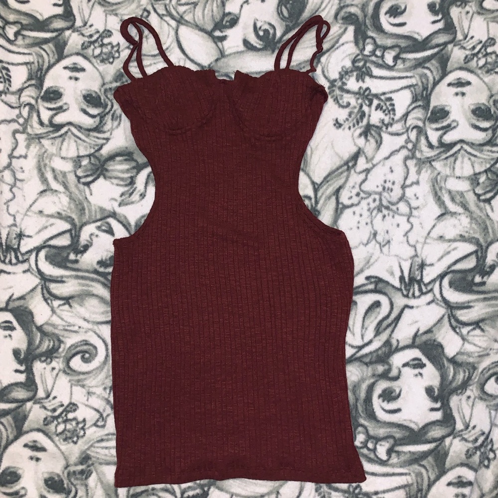 SHEIN DRESS 👗 SIZE: SMALL 💕 COLOR: BURGUNDY
